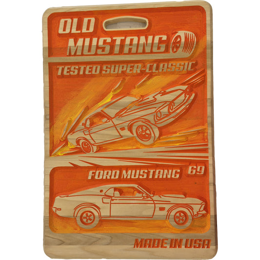 Handcrafted relief-carved hardwood "Car Box" sign, featuring a customizable classic blister pack aesthetic for your vehicle.