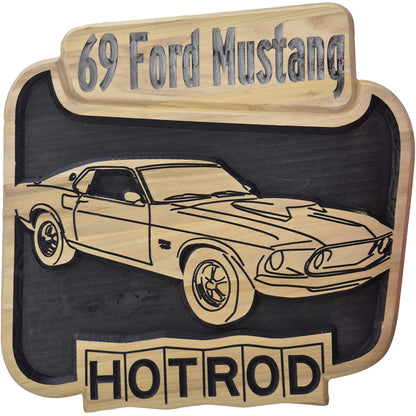 Handcrafted relief-carved hardwood sign, fully customizable to feature your choice of text, imagery, or unique design elements.
