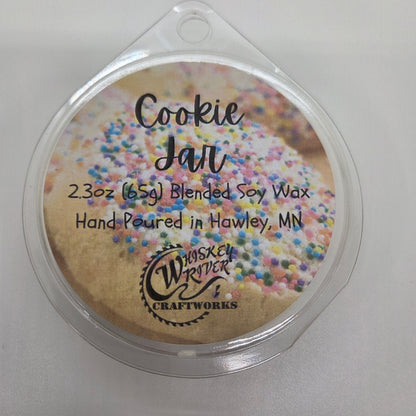 Wax Melts variant in Cookie Jar featuring a warm, nostalgic bakery-style custom fragrance label on a clear clamshell pack.