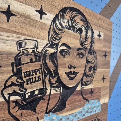Meds | CNC-Carved Snarky Hardwood Sign