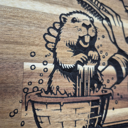 Clean Beaver | CNC-Carved Snarky Hardwood Sign