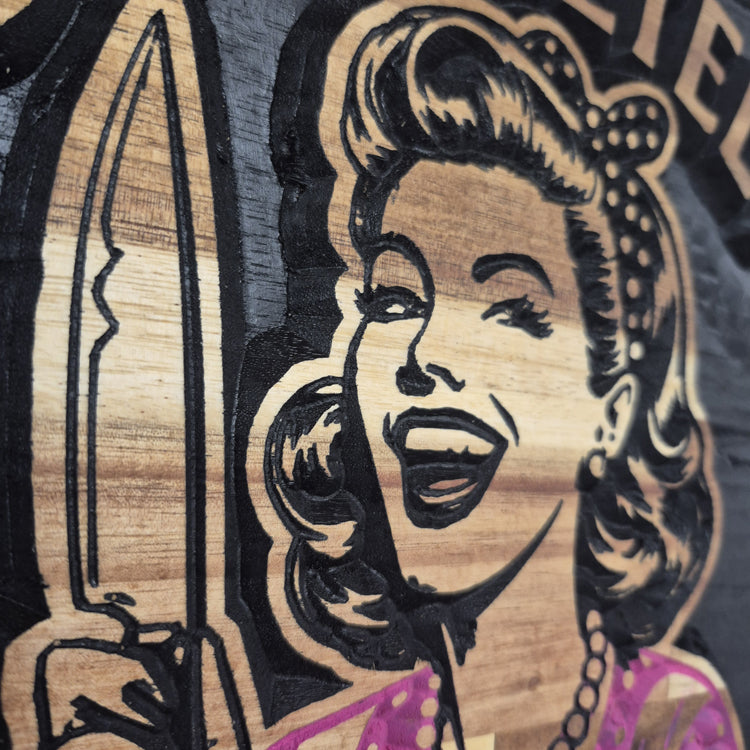 Unhinged | CNC-Carved Snarky Hardwood Sign