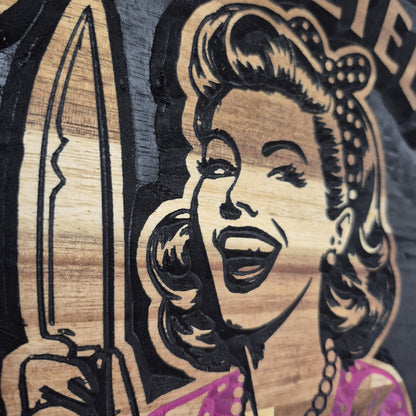 Unhinged | CNC-Carved Snarky Hardwood Sign