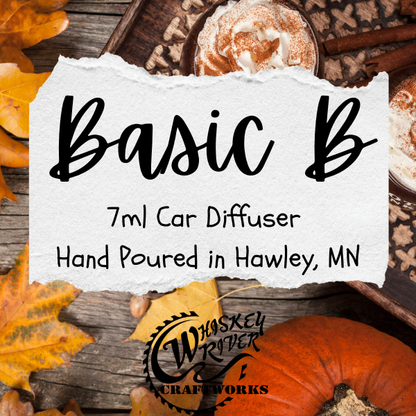 Car Diffuser variant in Basic B featuring a custom trendy, minimalist fragrance label.