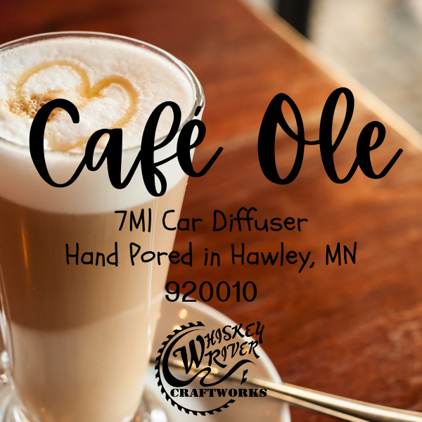 Car Diffuser variant in Cafe Ole featuring a custom rich coffee-themed fragrance label.