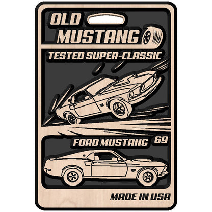 Handcrafted relief-carved hardwood "Car Box" sign, featuring a customizable classic blister pack aesthetic for your vehicle.