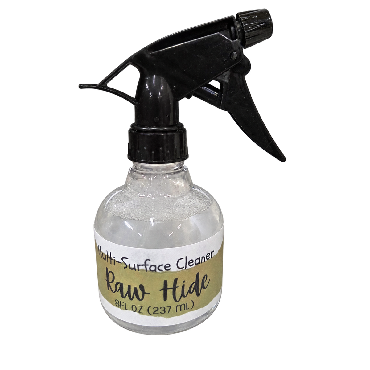 Raw Hide 8 oz scented multi-surface cleaner spray by Whiskey River Craftworks