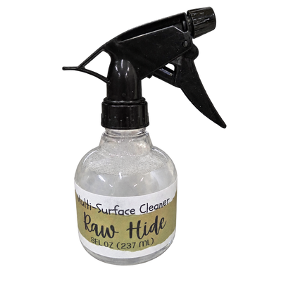 Raw Hide 8 oz scented multi-surface cleaner spray by Whiskey River Craftworks