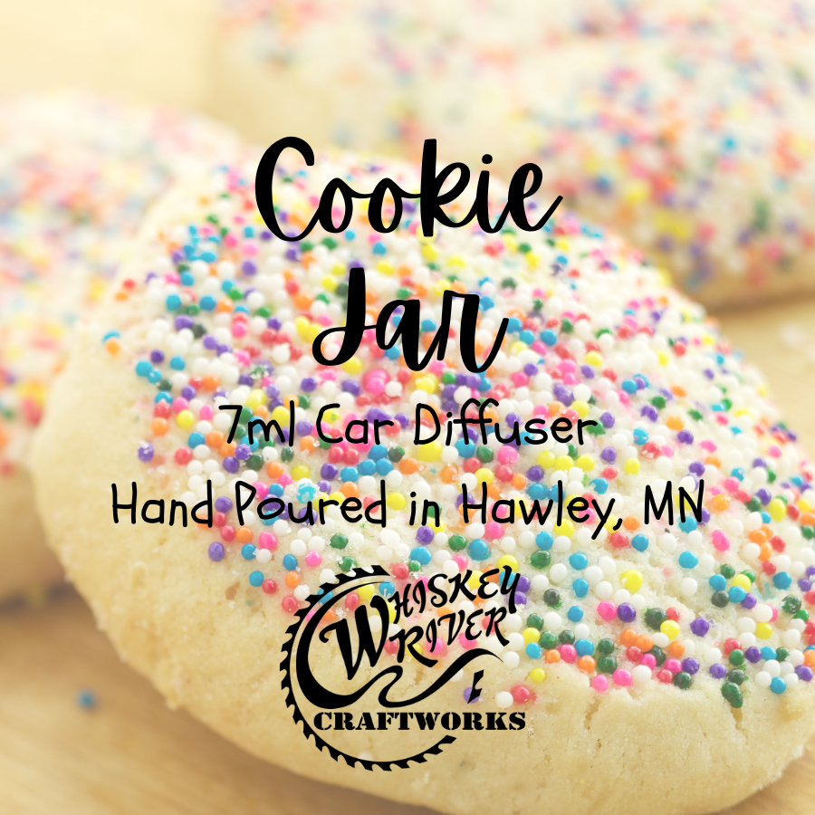 Car Diffuser variant in Cookie Jar featuring a custom warm, nostalgic bakery-themed fragrance label.