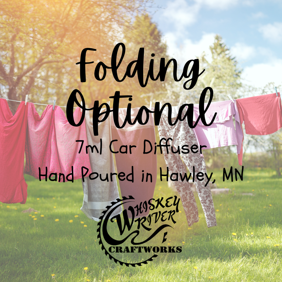 Car Diffuser variant in Folding Optional featuring a custom fresh laundry-themed fragrance label.