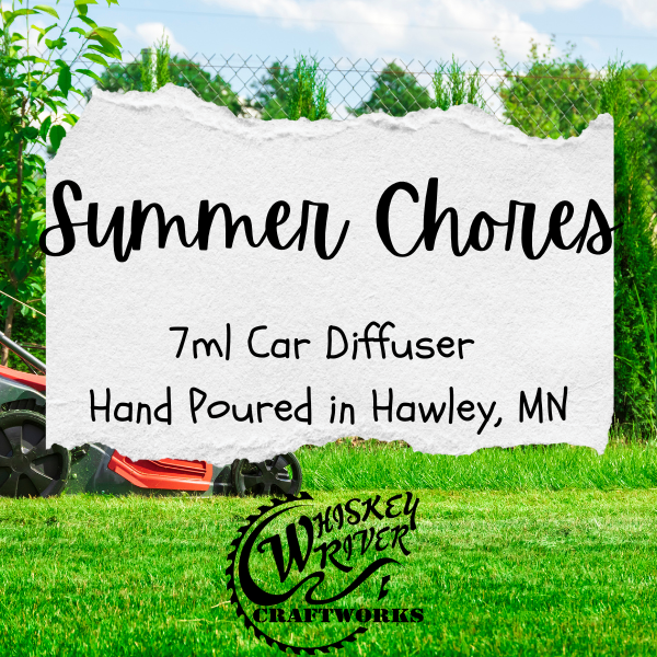 Car Diffuser variant in Summer Chores featuring a custom utility-styled nostalgic fragrance label.