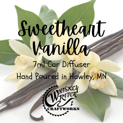 Car Diffuser variant in Sweetheart Vanilla featuring a custom sweet, nostalgic-style fragrance label.