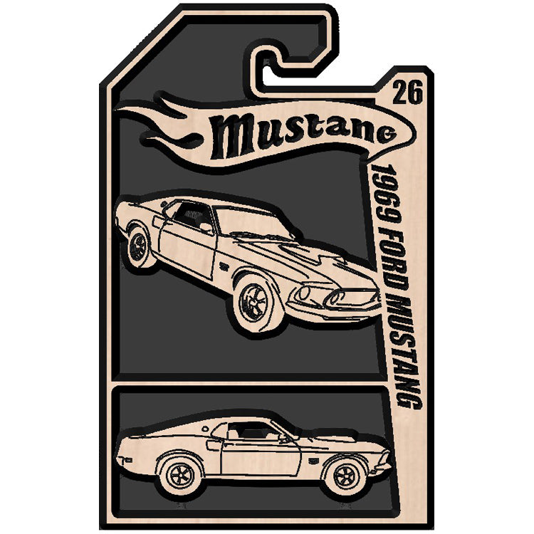 Fully customizable relief carved hardwood "Fire Wheels" sign featuring a retro blister pack design for custom vehicles.